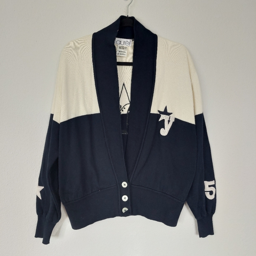 Vintage Laurel ESCADA Nautical Embroidered Cardingan Size M/L